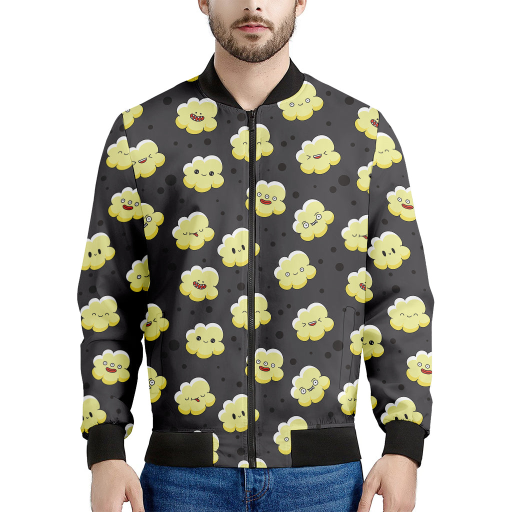 Cute Popcorn Pattern Print Men's Bomber Jacket