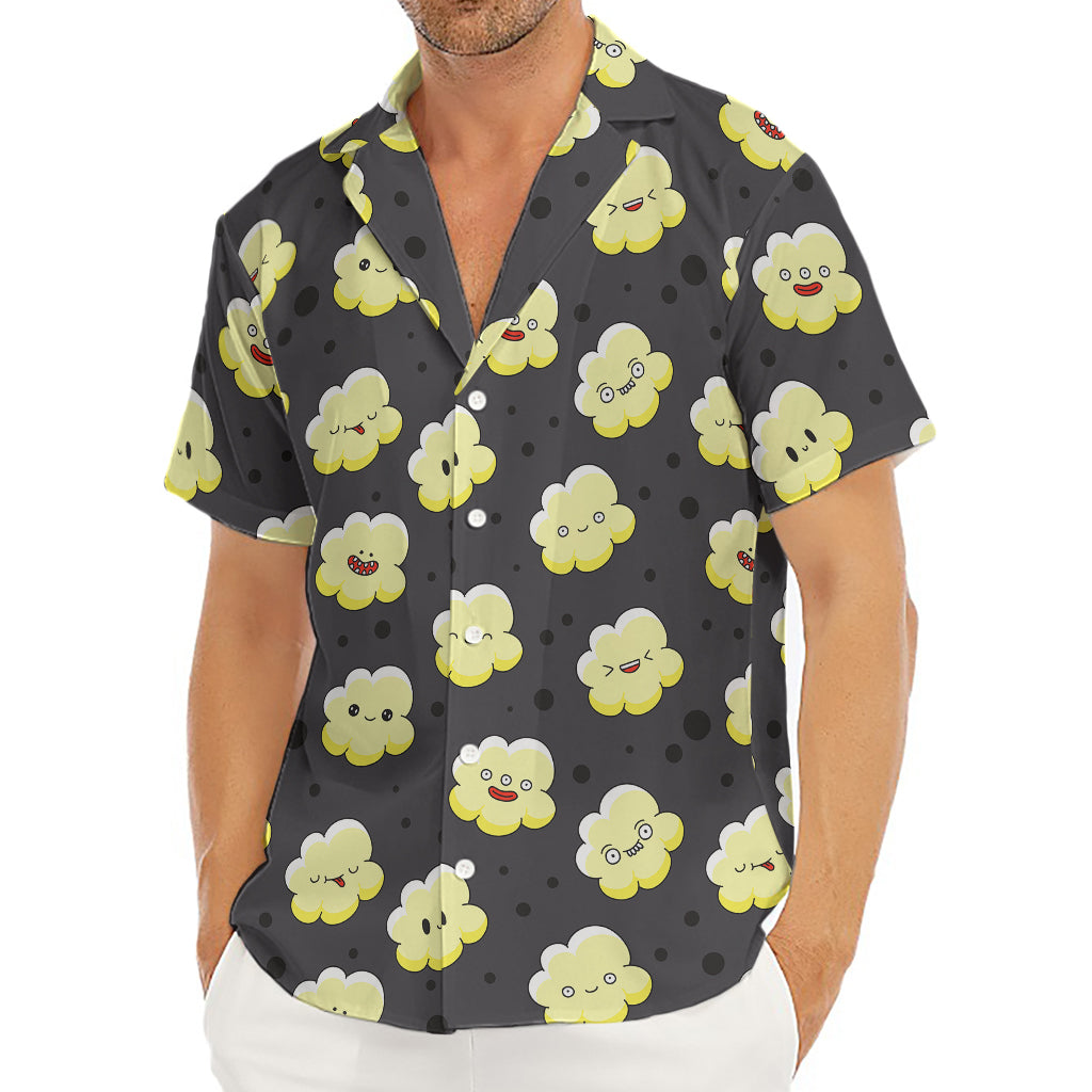 Cute Popcorn Pattern Print Men's Deep V-Neck Shirt