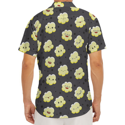 Cute Popcorn Pattern Print Men's Deep V-Neck Shirt