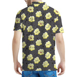 Cute Popcorn Pattern Print Men's Polo Shirt