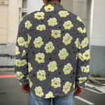 Cute Popcorn Pattern Print Men's Shirt Jacket