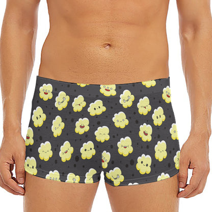 Cute Popcorn Pattern Print Men's Short Boxer Briefs