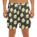 Cute Popcorn Pattern Print Men's Split Running Shorts