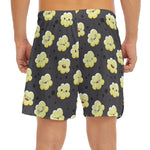Cute Popcorn Pattern Print Men's Split Running Shorts