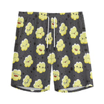 Cute Popcorn Pattern Print Men's Sports Shorts