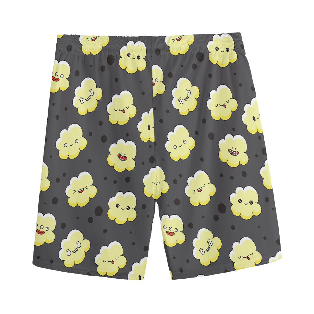 Cute Popcorn Pattern Print Men's Sports Shorts