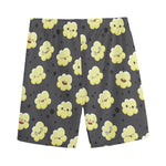 Cute Popcorn Pattern Print Men's Sports Shorts