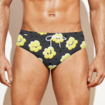 Cute Popcorn Pattern Print Men's Swim Briefs