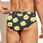 Cute Popcorn Pattern Print Men's Swim Briefs