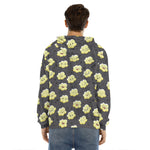 Cute Popcorn Pattern Print Men's Velvet Pullover Hoodie