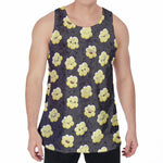 Cute Popcorn Pattern Print Men's Velvet Tank Top