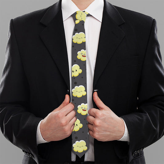 Cute Popcorn Pattern Print Necktie