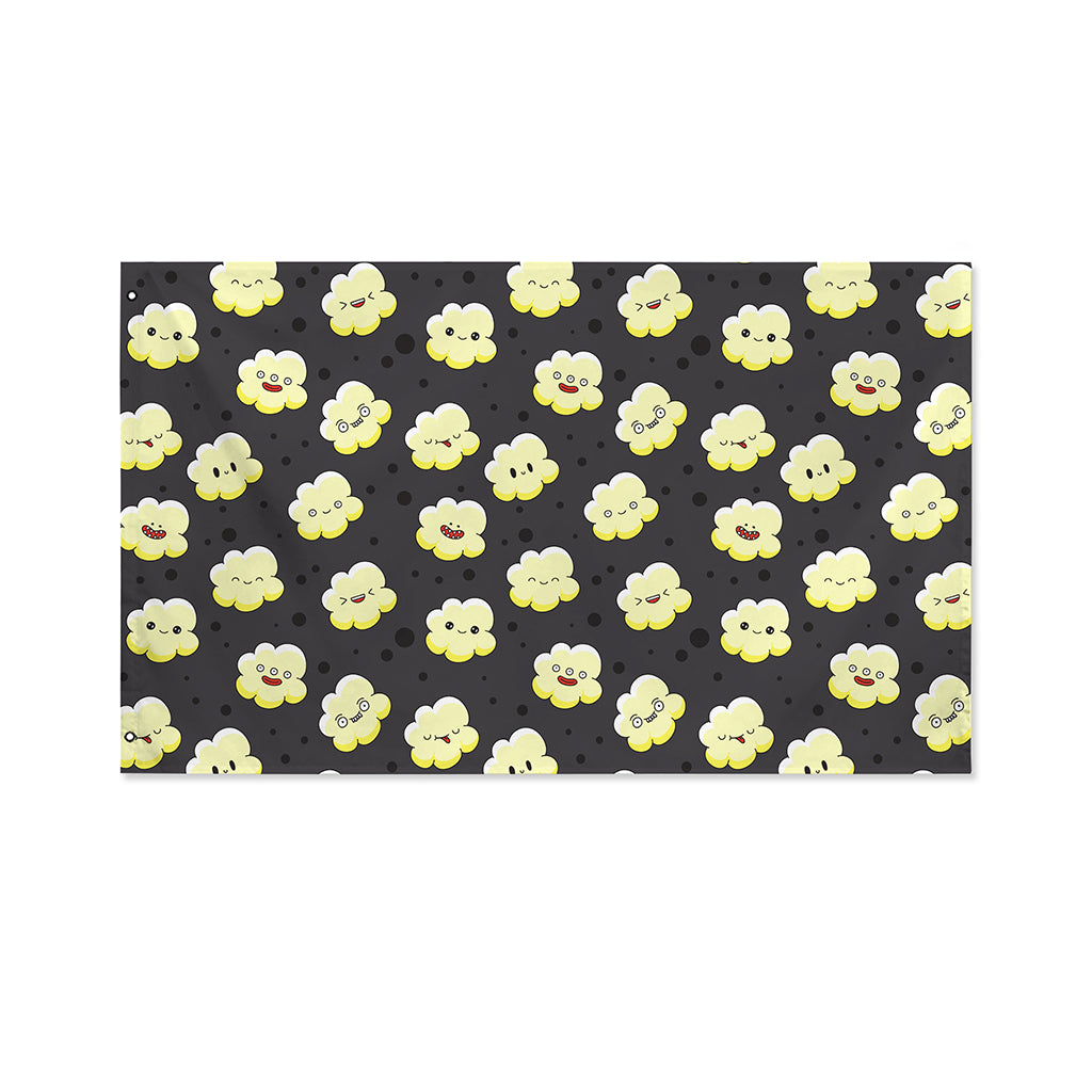 Cute Popcorn Pattern Print Polyester Flag