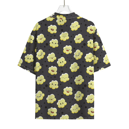 Cute Popcorn Pattern Print Rayon Hawaiian Shirt