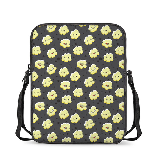 Cute Popcorn Pattern Print Rectangular Crossbody Bag