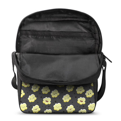 Cute Popcorn Pattern Print Rectangular Crossbody Bag