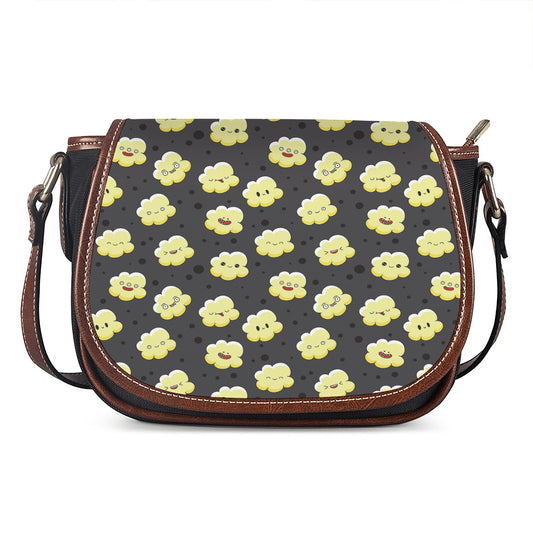 Cute Popcorn Pattern Print Saddle Bag
