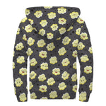 Cute Popcorn Pattern Print Sherpa Lined Zip Up Hoodie