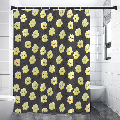 Cute Popcorn Pattern Print Shower Curtain