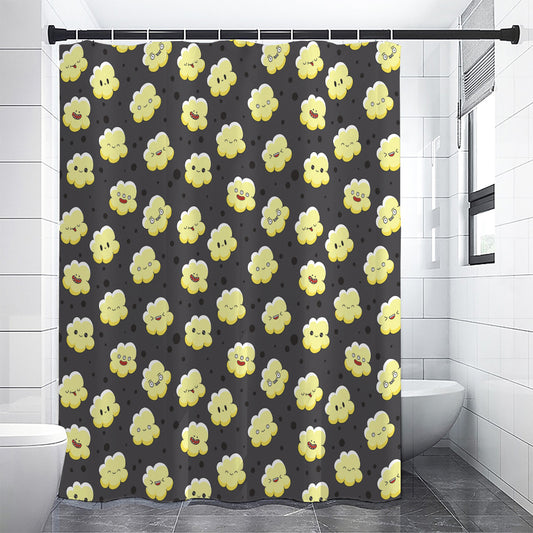 Cute Popcorn Pattern Print Shower Curtain