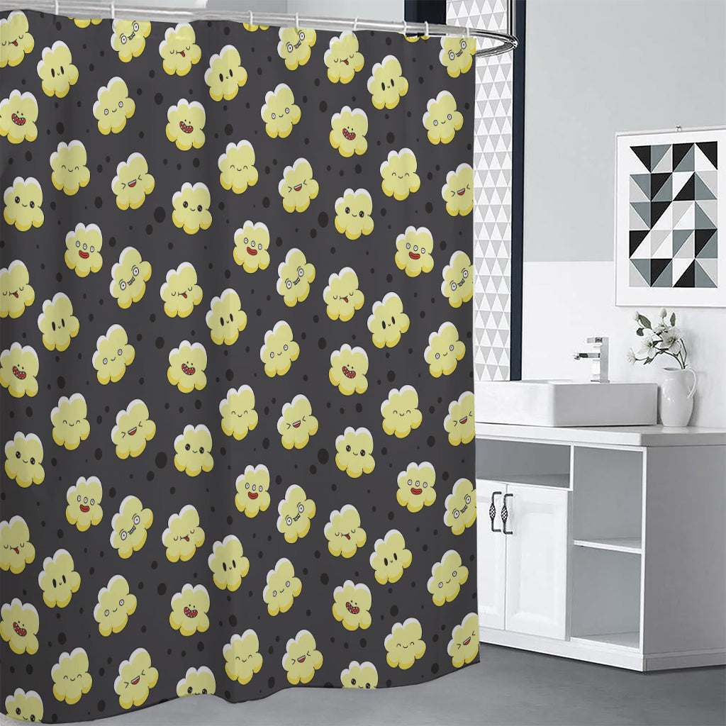 Cute Popcorn Pattern Print Shower Curtain