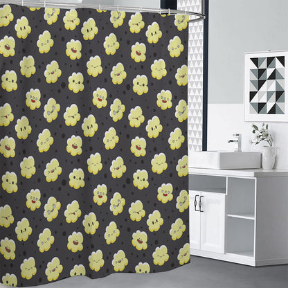 Cute Popcorn Pattern Print Shower Curtain