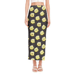 Cute Popcorn Pattern Print Side Slit Maxi Skirt