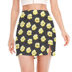 Cute Popcorn Pattern Print Side Slit Mini Skirt
