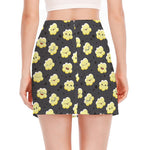 Cute Popcorn Pattern Print Side Slit Mini Skirt