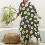 Cute Popcorn Pattern Print Silk V-Neck Kaftan Dress