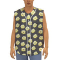 Cute Popcorn Pattern Print Sleeveless Baseball Jersey