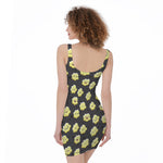 Cute Popcorn Pattern Print Sleeveless Bodycon Dress