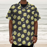 Cute Popcorn Pattern Print Textured Short Sleeve Shirt