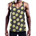 Cute Popcorn Pattern Print Men's Workout Tank Top