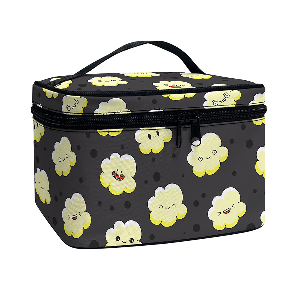Cute Popcorn Pattern Print Travel Makeup Bag