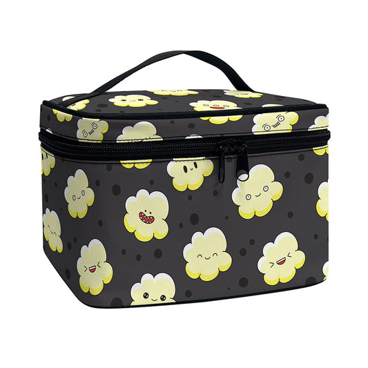 Cute Popcorn Pattern Print Travel Makeup Bag
