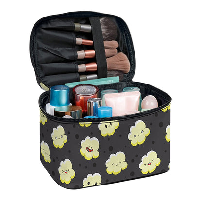Cute Popcorn Pattern Print Travel Makeup Bag