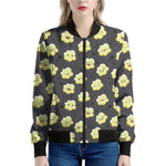Cute Popcorn Pattern Print Women's Bomber Jacket