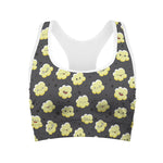 Cute Popcorn Pattern Print Women's Sports Bra