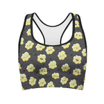 Cute Popcorn Pattern Print Women's Sports Bra
