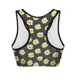 Cute Popcorn Pattern Print Women's Sports Bra