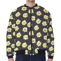 Cute Popcorn Pattern Print Zip Sleeve Bomber Jacket