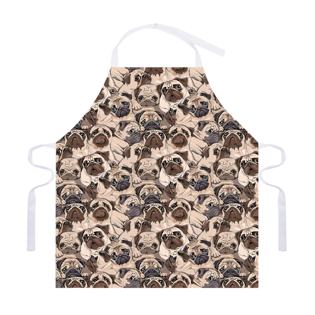 Cute Pug Pattern Print Adjustable Apron