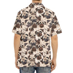 Cute Pug Pattern Print Aloha Shirt