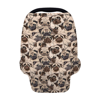 Cute Pug Pattern Print Baby Seat Cover