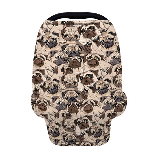 Cute Pug Pattern Print Baby Seat Cover