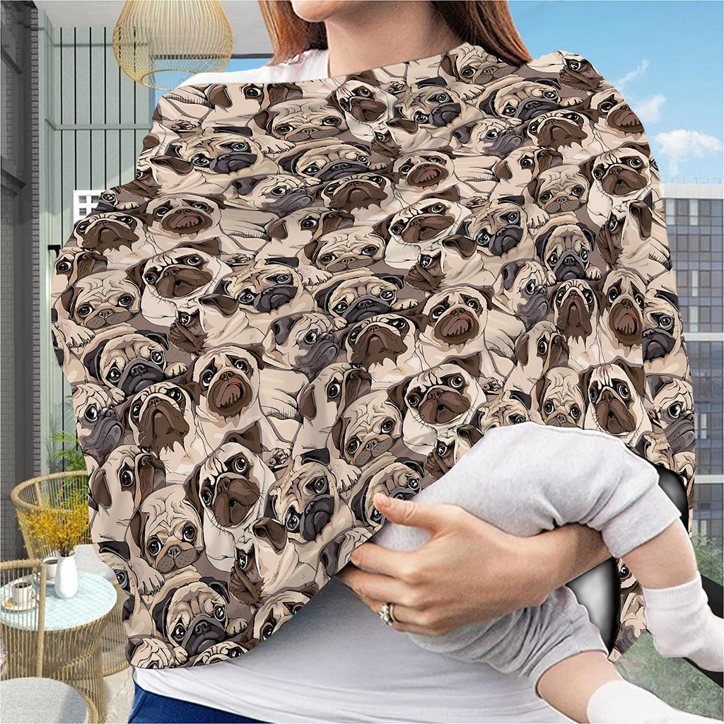 Cute Pug Pattern Print Baby Seat Cover