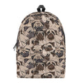 Cute Pug Pattern Print School Backpack