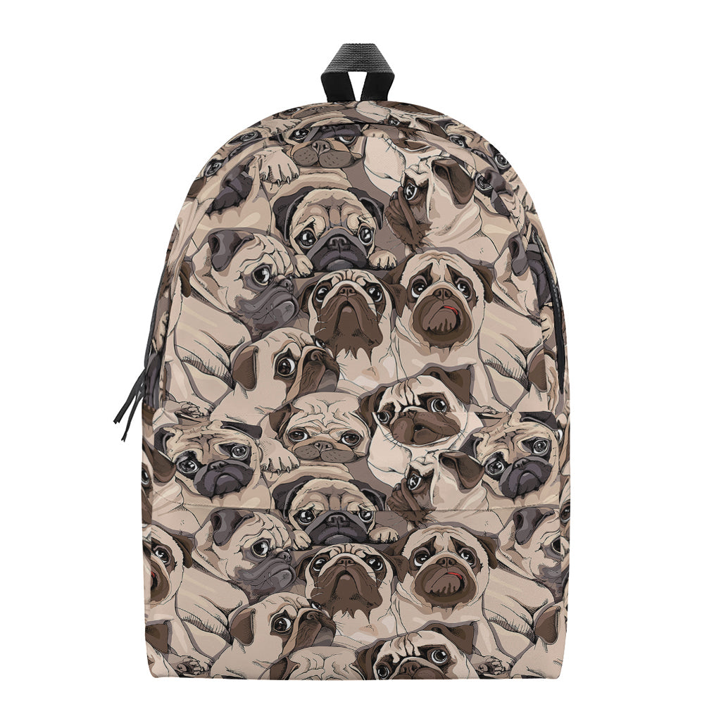 Cute Pug Pattern Print Backpack