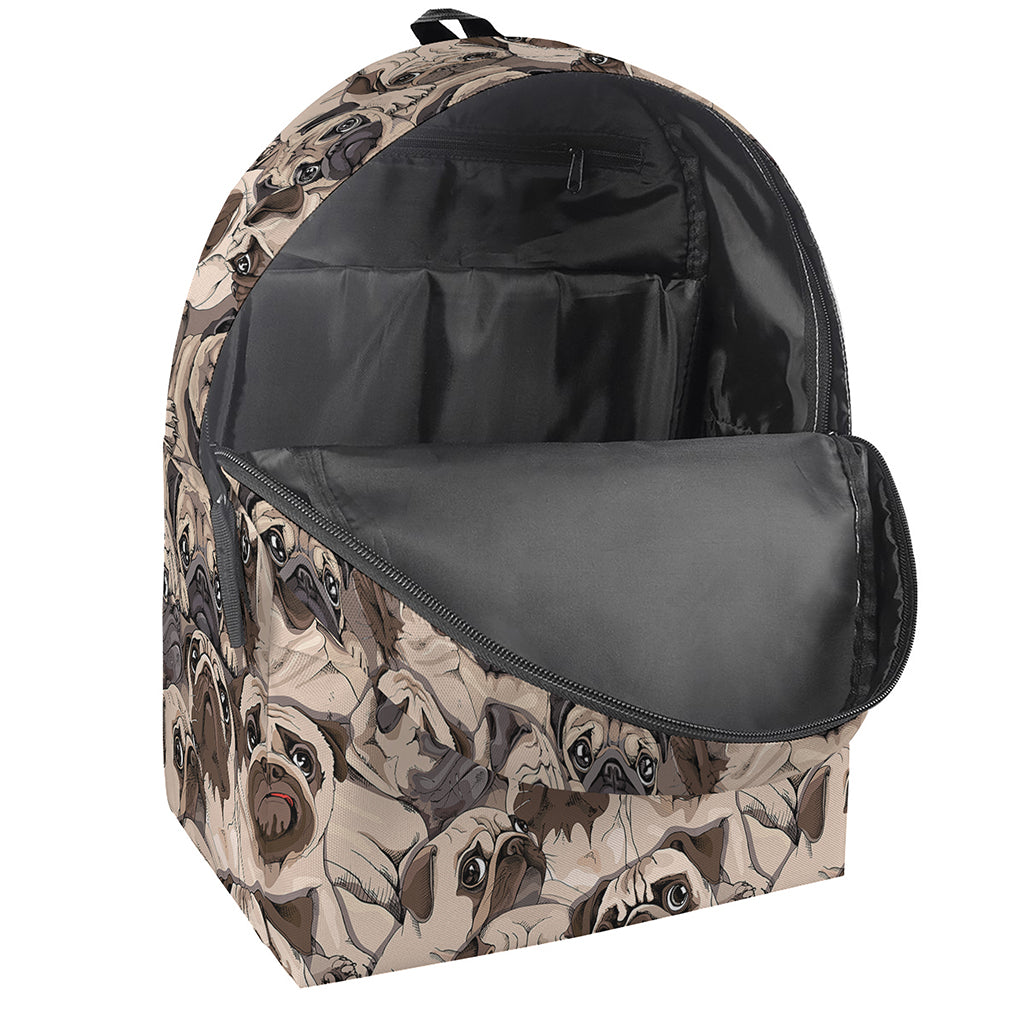 Cute Pug Pattern Print Backpack